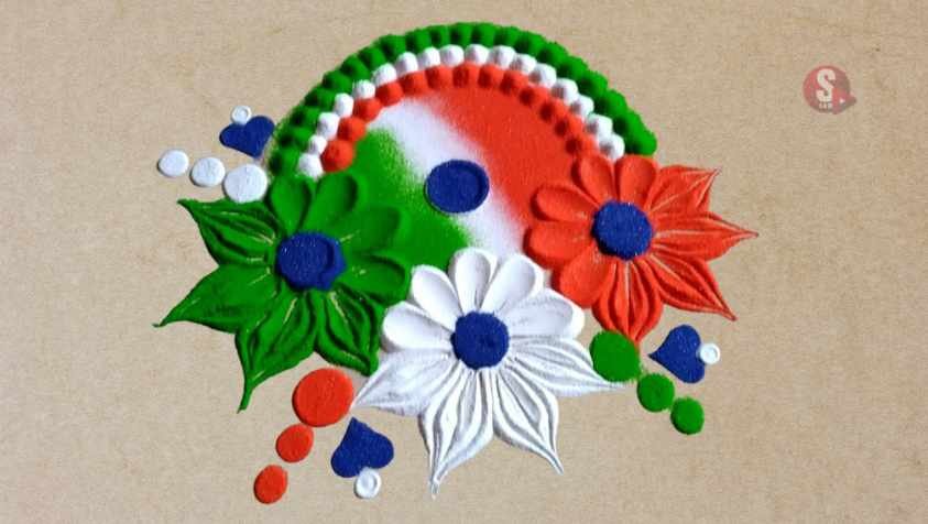 சிம்பிள் கொடி கோலங்கள் | Simple Flag Rangoli Designs 2023